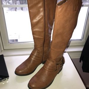 Brown riding boots